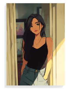 Contemplative Woman Illustration