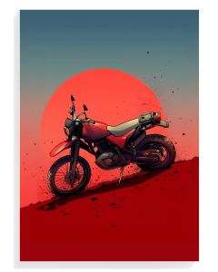 Retro Motorcycle Sunset