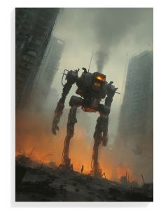 Futuristic Mech in Ruins