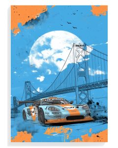 Racing Car Skyline Art