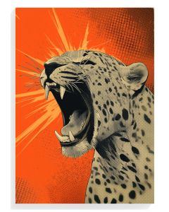 Roaring Leopard Pop Art