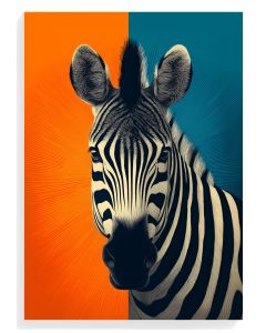 Vibrant Zebra Portrait