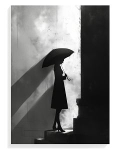 Silhouette Woman With Umbrella