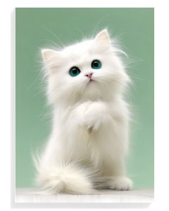 Fluffy White Cat Portrait