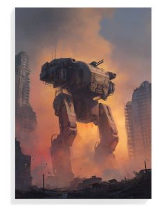 Mech Warrior in Urban Ruins